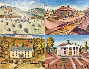 Clyde Daily, Newark, OH 1897-1988, Hay Harvest, Old Court House, Mary Ann Furnace Tavern, Utica