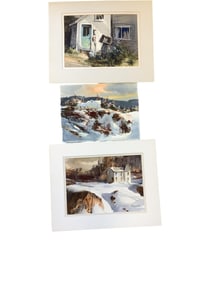 Robert L. Brubaker, American 1921-2011, Three Paintings, Watercolor, Paintings measure approximately