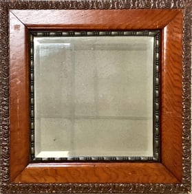 Mirror with Gorgeous Wood Frame Measures 18.25" x 18.25".
