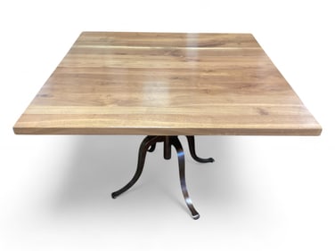 Mixed Wood Adjustable Height Table 30" H x 42" x 42" x 1 1/2" Thick