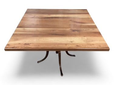 Mixed Wood Adjustable Height Table 29 1/2" H x 42" x 42" x 1 1/2" Thick