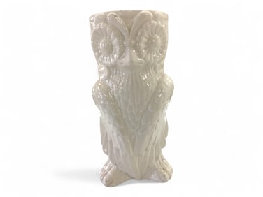 Pottery Owl Vase 17 1/2" H x 17 1/2" In Dia. at the top