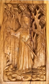 Wood Carving of Jesus Measures 11.75" x 19.75" x 2.25".