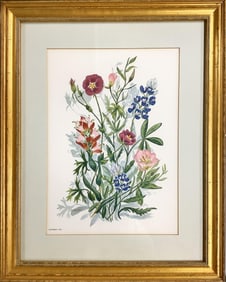 Framed Floral Picture Image measures 8.5" x 12"; frame measures 14.25" x 17.75".
