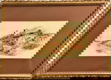 Picture of "Fisherman's Home" Picture measures 13" x 7.5"; frame measures 21.5" x 15.75".