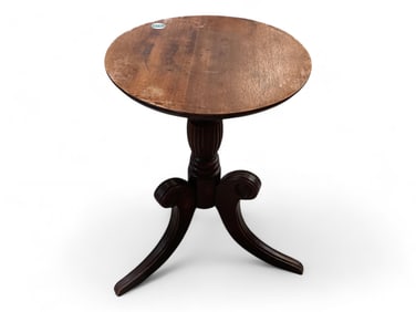 Small Round Oak Top Plant Stand 19 1/2" H x 13" in Dia.