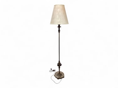 2 Light Cast Metal Floor Lamp 61" H