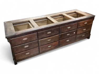 12 Drawer Base for a Country Store Cabinet 73" L x 24" H x 25 1/2" D