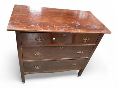 Stained Oak 3 Drawer Chest of Drawers