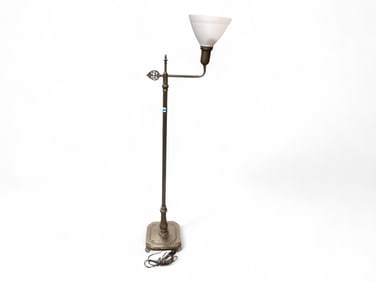 Swing Arm Single Light Floor Lamp 55 1/2" H to top of shade