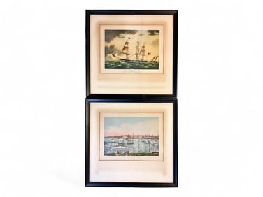 Pair of Ship Pictures Images measure 11" x 8.5"; frames measure 16" x 15.25".