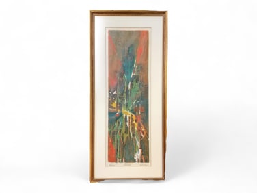Sophie Shapiro, American 1926-2018, "Explosion", Artist Proof, Print measures 7.5" x 22"; frame