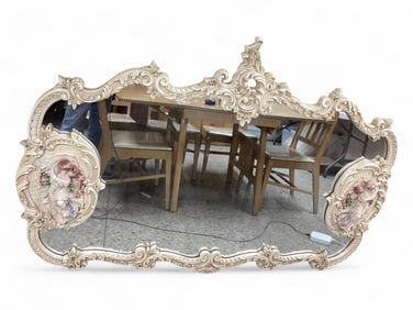 Carved French Style Wall Mirror 46 1/2" H x 67" W