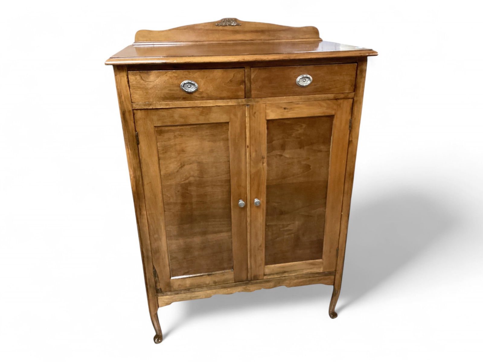 1940s Walnut Vanity with Mirror - Clothes Cabinet and Bed 47" H x 34" W x 18" D - vanity: (1 of 3)