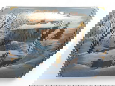 Small Hand Painted Wood Chest 12 1/2" H x 15 1/2" W x 10" D