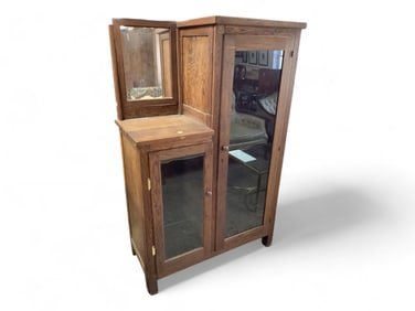 Oak Dresser with Mirror 39"W x 61.25"T x 18"D