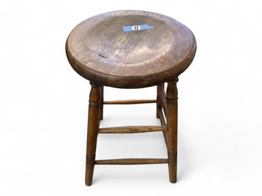 Wooden Stool 15.25"W x 23.75"T