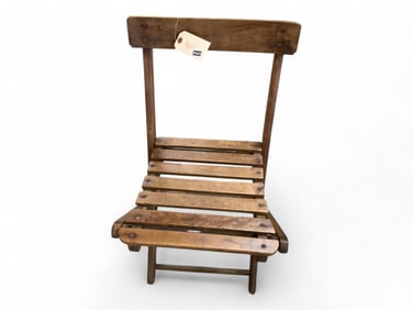 Slatted Wooden Folding Chair 16.25W x 29.50"T x 14.25D. Seat 17.25"H