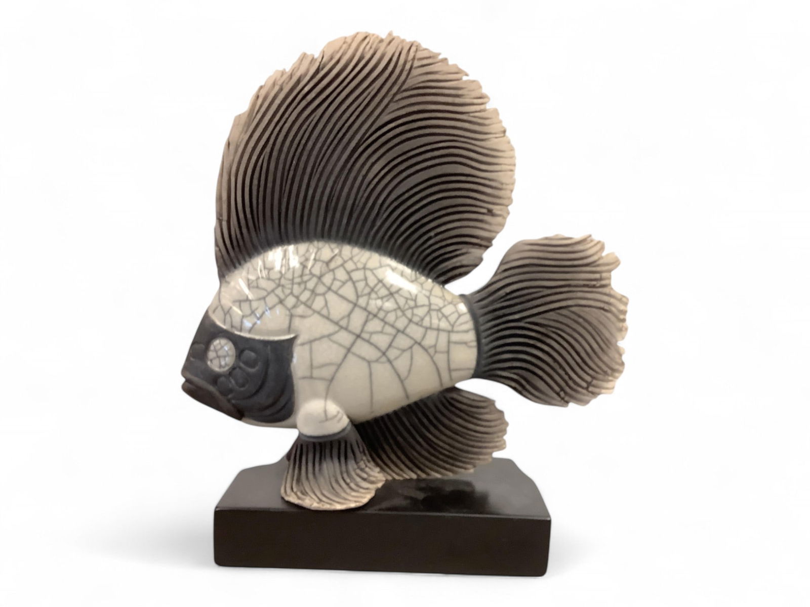 Nautical Fish Porcelain Sculpture Large 17" on Stand 14.5"T x 12.5"W (1 of 2)