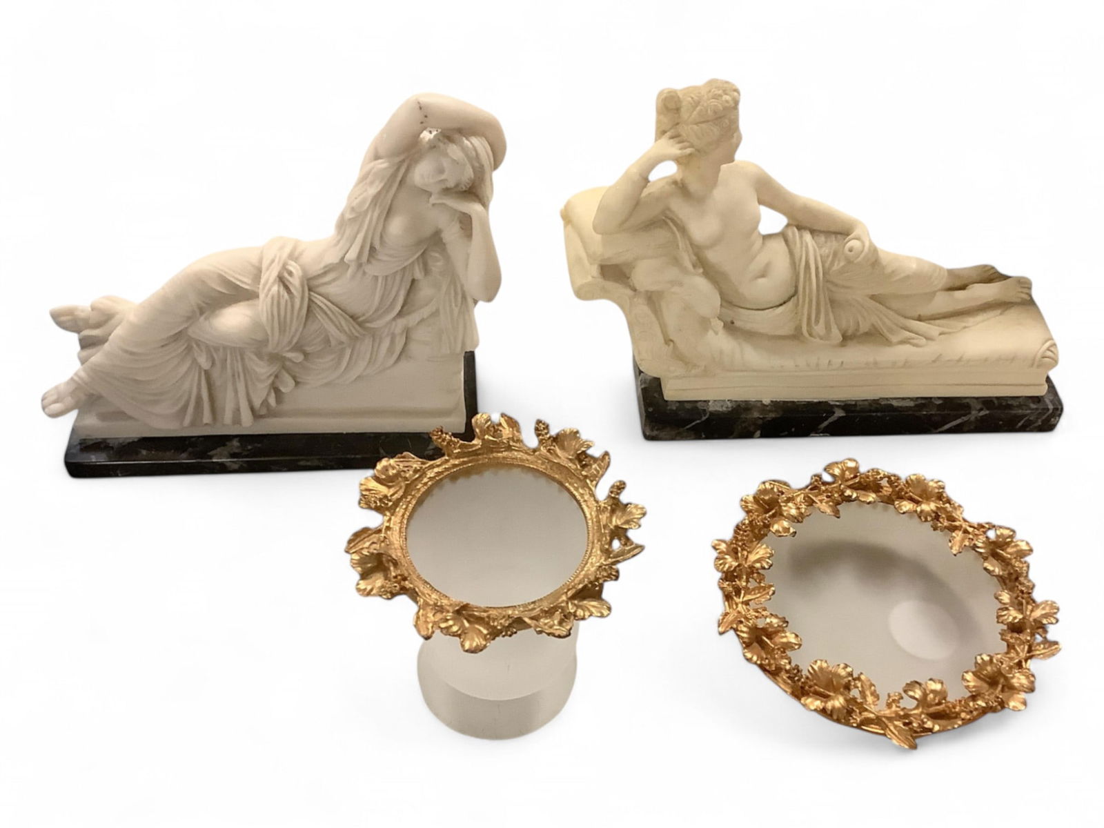 Sculpted Bookends, Ashtray and Match Holder Figure measures 8" x 6" x 3". (1 of 3)