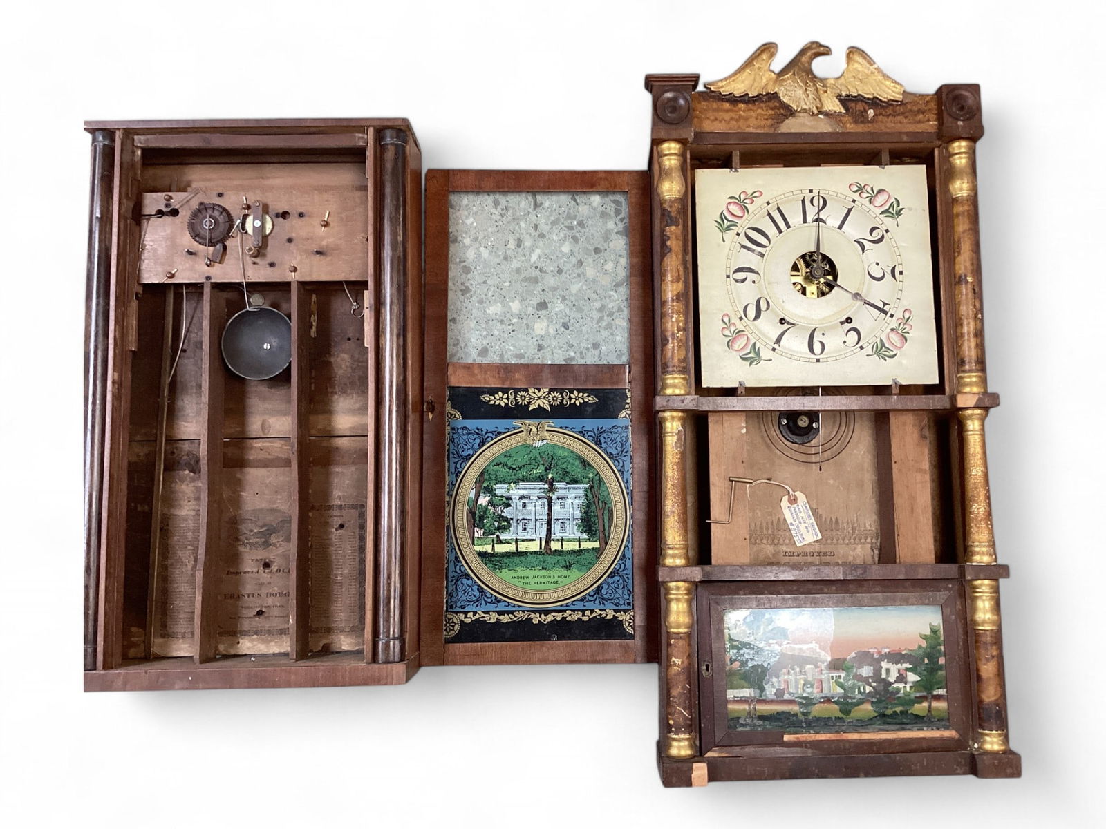 2 Early Shelf Clocks Including Triple Decker (1 of 1)