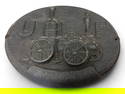 Vintage UF United Firemen's Cast Iron Fire Insurance Building Plaque 9" high x 11.5" across oval