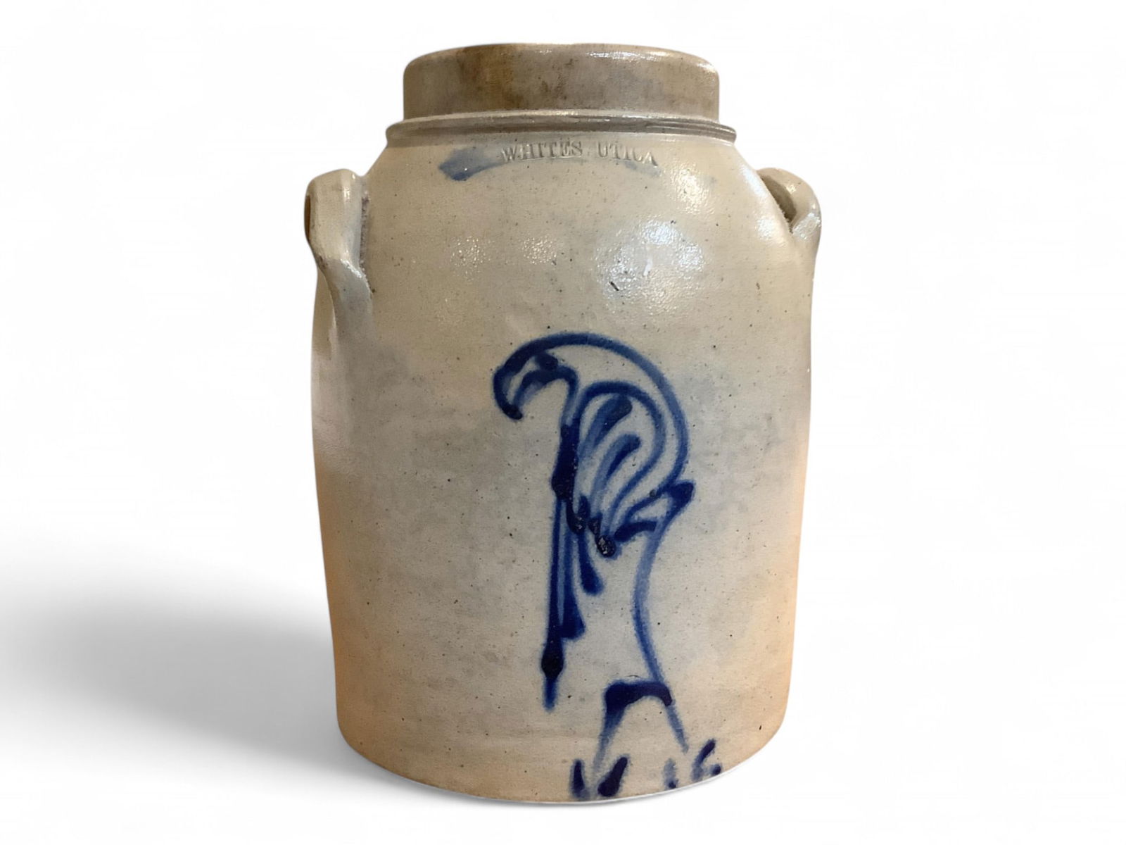 (1) Gallon Stoneware Crock Whites Utica, Marked with Cobalt Decoration (1 of 8)