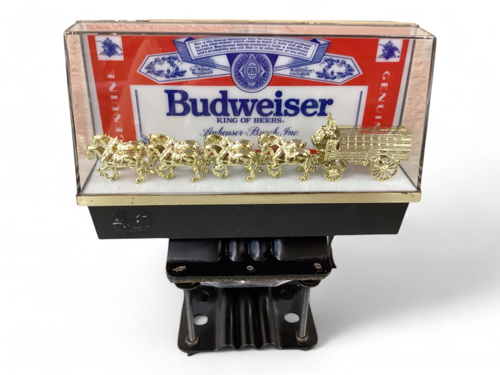 Small Budweiser Electric Sign - works 9 1/2" H to bottom of clamp x 8 1/4" W (1 of 6)