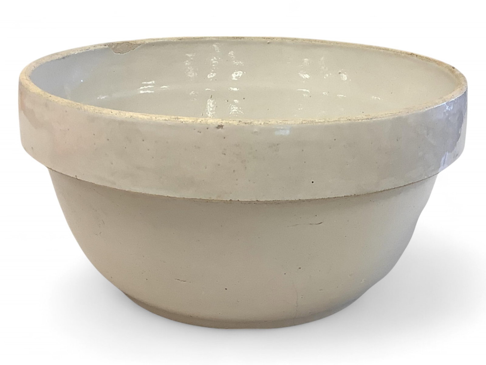 Stoneware Bowl 12"x6.5": Stoneware Bowl Stoneware bowl. Very heavy. Unmarked. 12"x6.5"