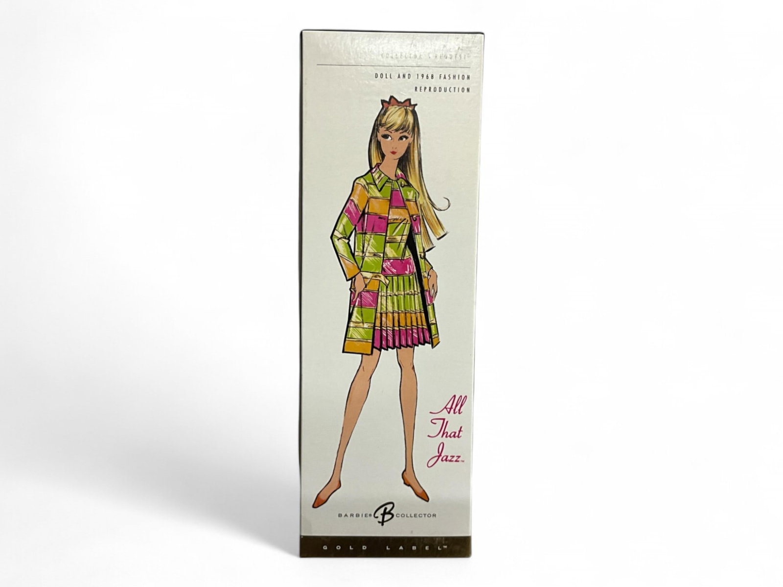 Collectors' Request Gold Label "All That Jazz" Barbie Doll and 1968 Fashion Reproduction, J9162: Collectors' Request Gold Label "All That Jazz" Barbie Doll and 1968 Fashion Reproduction, J9162 /25000 All That Jazzô BarbieÆ doll reflects the vibrant style of the mod decade! Bold, geometric desig