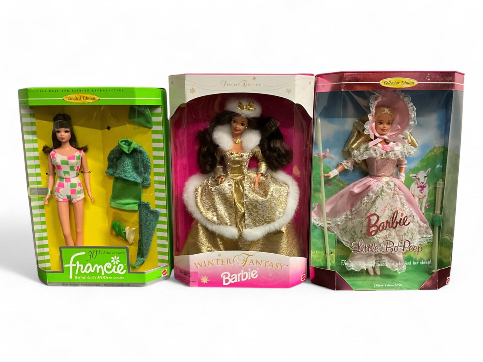 (3) Barbies, including 1966 30th Anniversary Francie Reproduction (1 of 4)