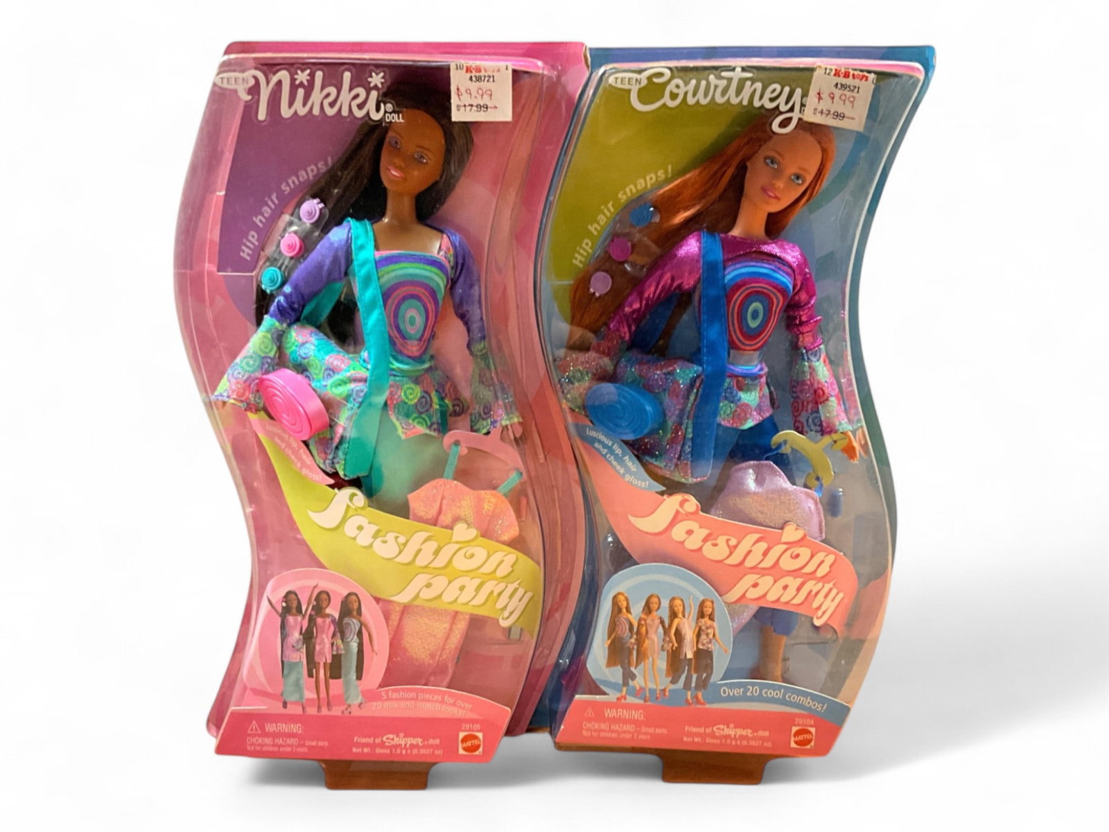 2000 Friend of Skipper "Fashion Party" Teen Courtney (29104) and Teen Nikki (29105) Dolls by Mattel: 2000 Friend of Skipper "Fashion Party" Teen Courtney (29104) and Teen Nikki (29105) Dolls by Mattel