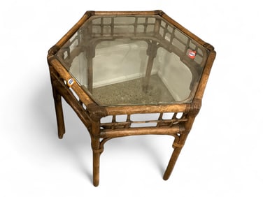 Bamboo Style Octagonal Side Table 23 x 23 x 30 in. (58.4 x 58.4 x 76.2 cm.)