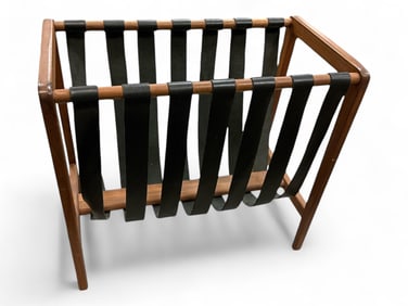 MCM Wood & Leather Magazine Rack 18 x 20 x 11 in. (45.7 x 50.8 x 27.9 cm.)