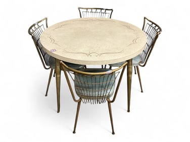 Mid Century Breakfast Set with Four Chairs