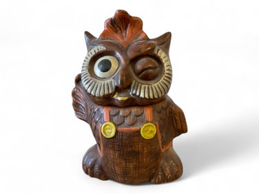 Vintage 1960's California Wise Owl Pottery Cookie Jar 13"T x 8.25"W