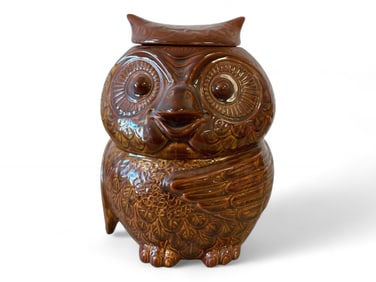 Mid Century Wise Owl Cookie Jar #204 10"T x 7.5"W