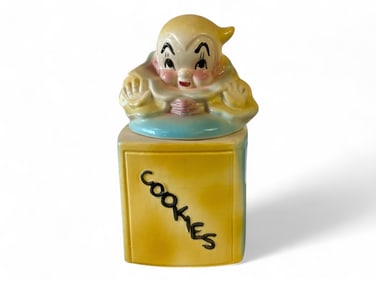 Vintage American Bisque Clown Jack in the Box Cookie Jar 12"T x 6.5"W