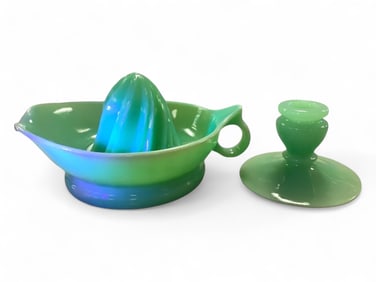 Jadeite Reamer and Candlestick