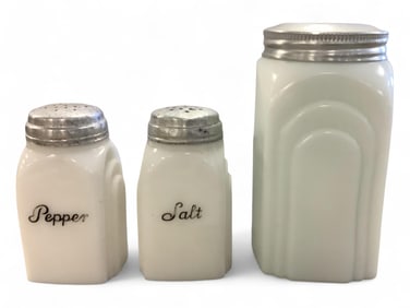 McKee Roman Arch Milk Glass Cannister 6 1/4 in. (15.9 cm.)