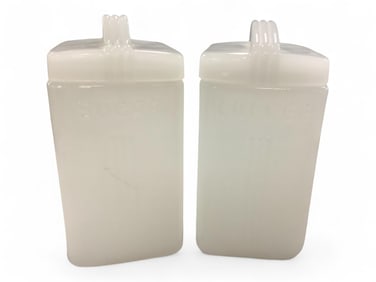 Vintage Opague Glass Canisters with Lids 8 1/2 in. (21.6 cm.)