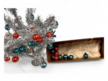 Small Tinsel Tree with Ornaments