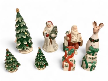 Misc Porcelain Christmas Decorative Items Height ranges 3.5" to 7.25"