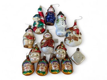 Neiman Marcus Glass Christmas Ornaments Possibly by Christopher Radko Various sizes from 3" to 5"