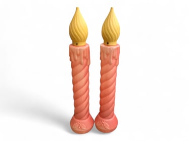 Vintage Blow Mold Outdoor Electric Candlesticks 36 1/2 in. (92.7 cm.)