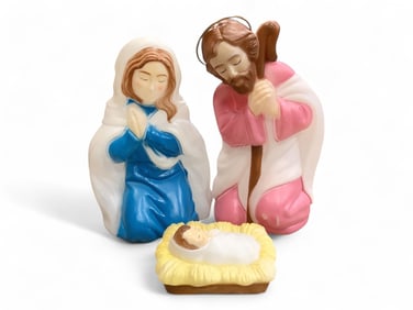 Vintage Blow Mold Outdoor Electric Nativity Scene