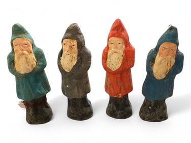 Handmade Clay Santa Ornaments 4 1/2 in. (11.4 cm.)