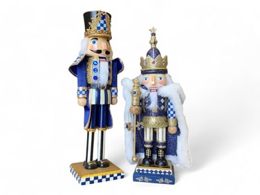 MacKenzie Childs Starry Night and Toyland Nutcracker 13" and 14" tall