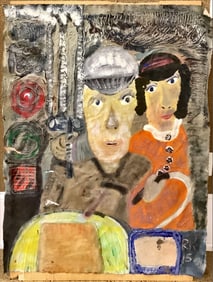 Rodney Kincaid Painting Canvas measures 37" x 46"; board measures 33.25" x 48".