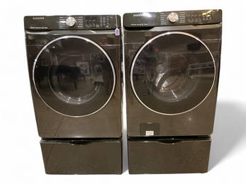 Samsung Super Speed Steam Bixby Electric Washer & MultiSteam Moisture Sensor Bixby Electric Dryer,